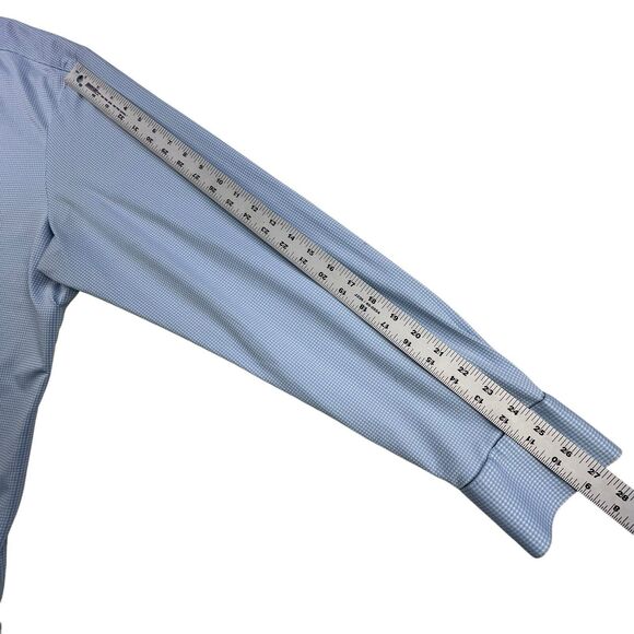 Mizzen + Main Spinnaker Shirt Mens 2XL Blue Check Trim Fit Stretch Performance - Picture 12 of 12